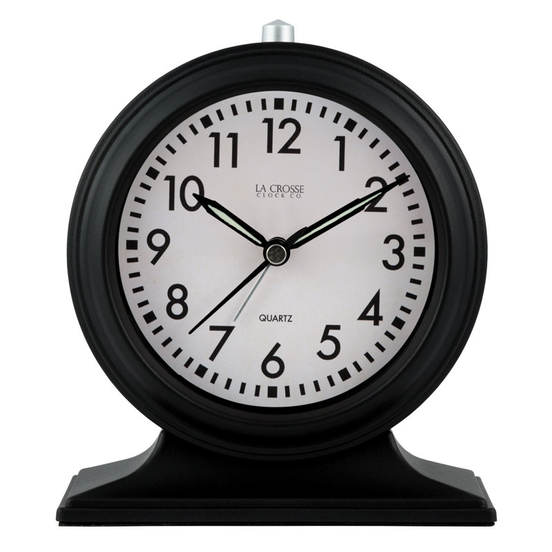 Symple Stuff Traditional Analog Quartz Tabletop Clock with Alarm in